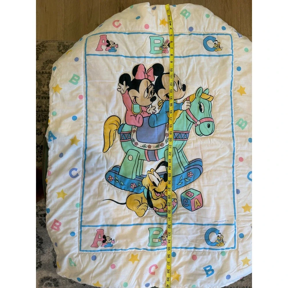 Vintage Dundee Disney Mickey Minnie Pluto‎ ABC Baby Quilt Comforter Made in USA